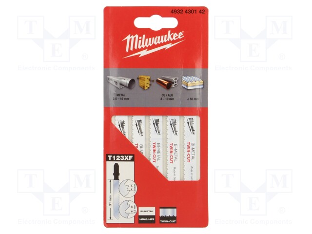 Hacksaw blade; universal; 91mm; 5pcs; Kind of holder: T