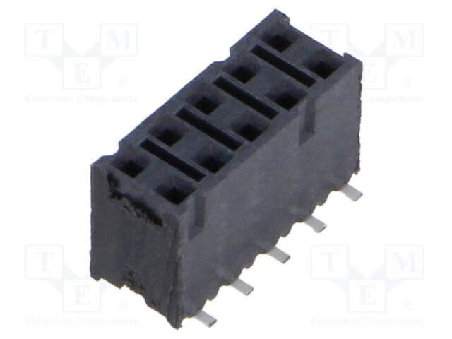 Connector: pin strips; female; PIN: 10; 2.54mm; gold-plated; SMT