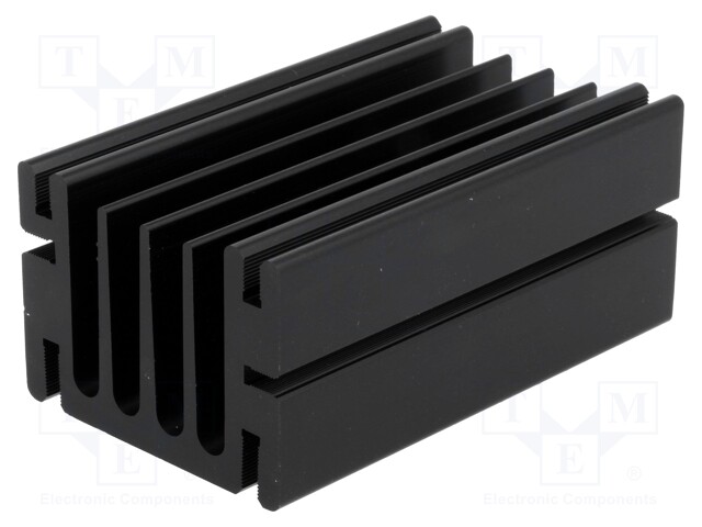 Heatsink: extruded; TO220; black; L: 75mm; W: 46mm; H: 33mm; aluminium