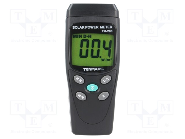 Light meter; LCD (2000); 1999W/m2; 132x60x38mm; 250g