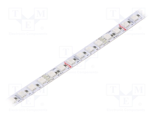 LED tape; RGB; 24V; LED/m: 120; 8mm; IP20; 120°; 12W/m; Thk: 2.5mm