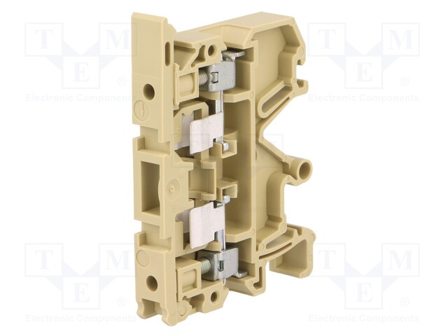 Splice terminal: rail; 4mm2; ways: 1; terminals: 2; beige; Width: 8mm
