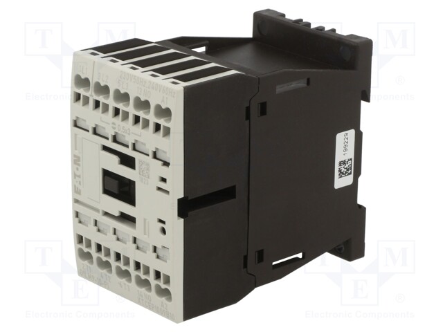 Contactor: 3-pole; NO x3; Auxiliary contacts: NO; 230VAC; 9A; DILM9