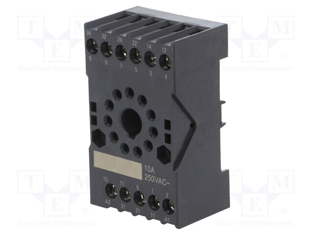 Socket; PIN: 11; 10A; 250VAC; Mounting: DIN,on panel; Series: HF10FH