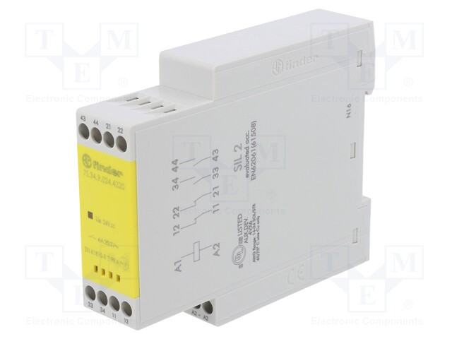 Module: safety relay; 7S; 24VDC; OUT: 4; Mounting: DIN; -40÷70°C