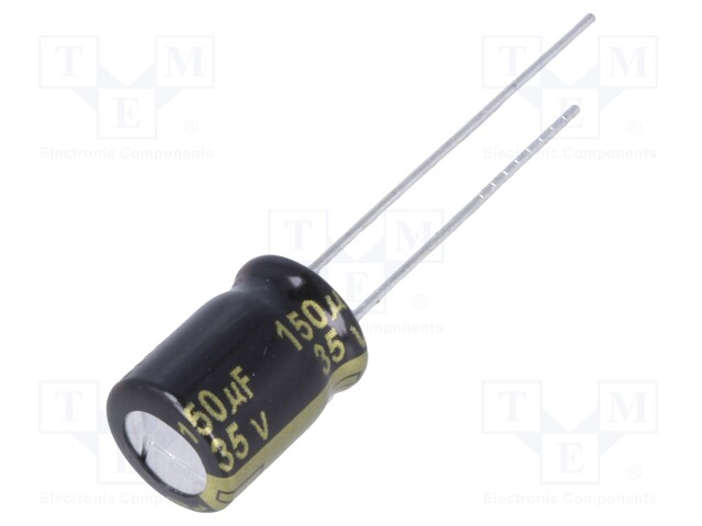 Capacitor: electrolytic; low impedance; THT; 150uF; 35VDC; ±20%