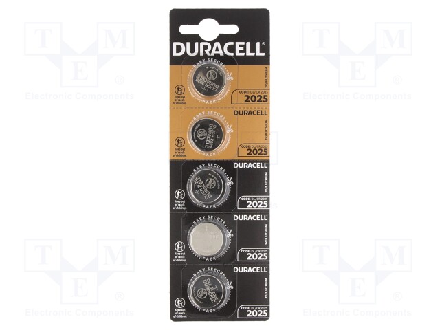 Battery: lithium; 3V; CR2025,coin; Batt.no: 5; Ø20x2.5mm