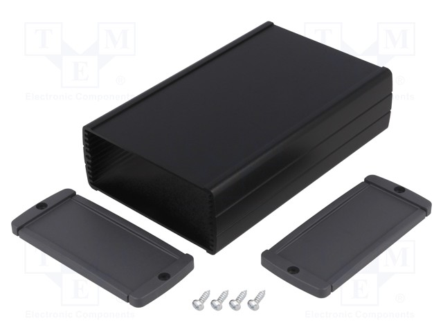 Enclosure: multipurpose; with panel; TEKAL; X: 85mm; Y: 145mm; black