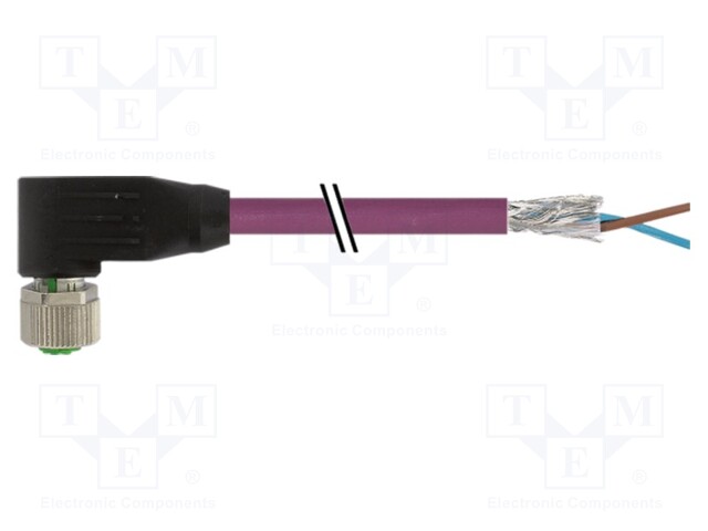Female; -25÷85°C; IP67; 4A; 3m; Series: 7000; PIN: 2; plug; Thread: M12