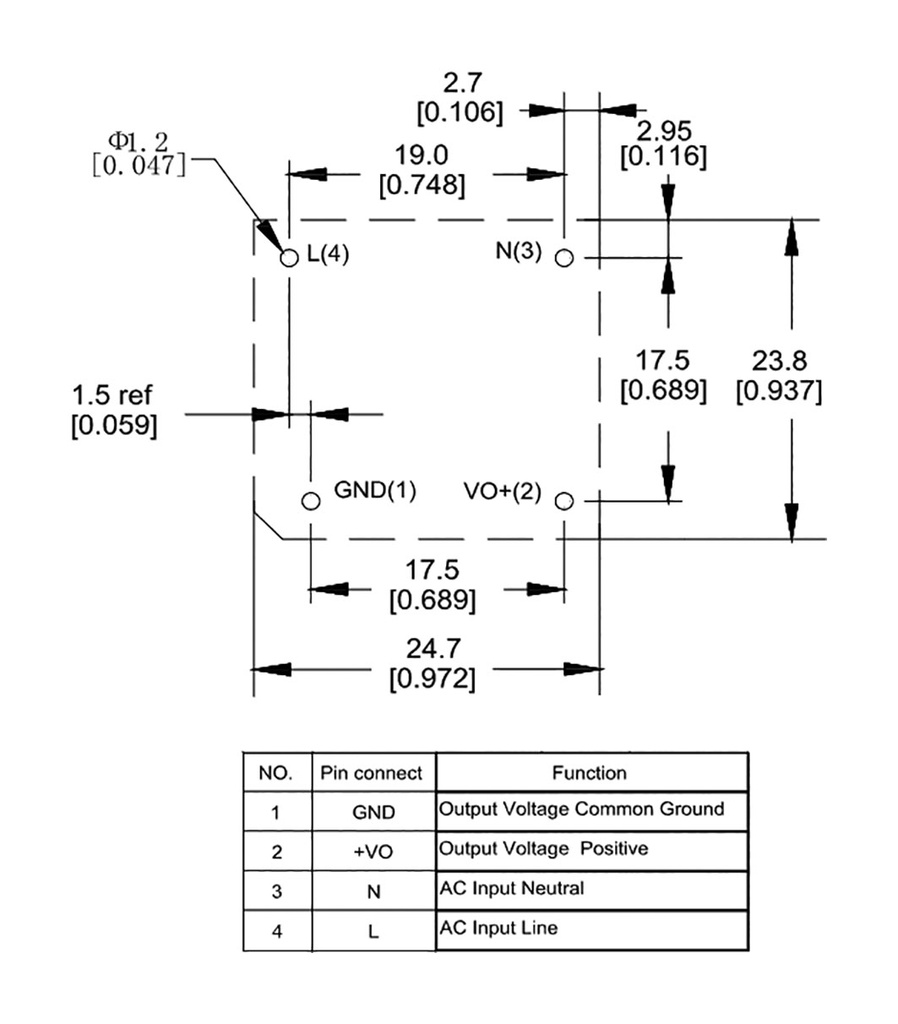 Converter: AC/DC; 3W; 85÷265VAC; Usup: 100÷370VDC; Uout: 8VDC; OUT: 1