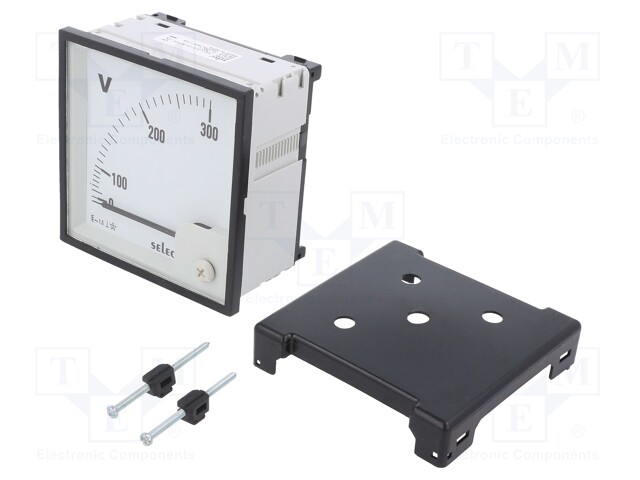 Meter: mounting; analogue; on panel; Class: 1,5; VAC: 0÷300V; 230g