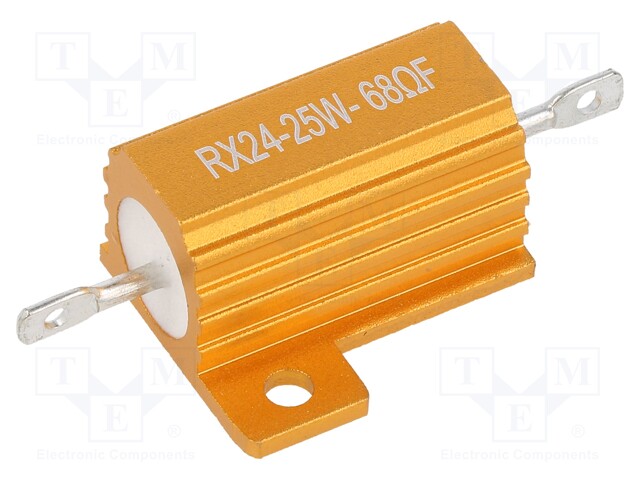 Resistor: wire-wound; with heatsink; 68Ω; 25W; ±1%; 50ppm/°C