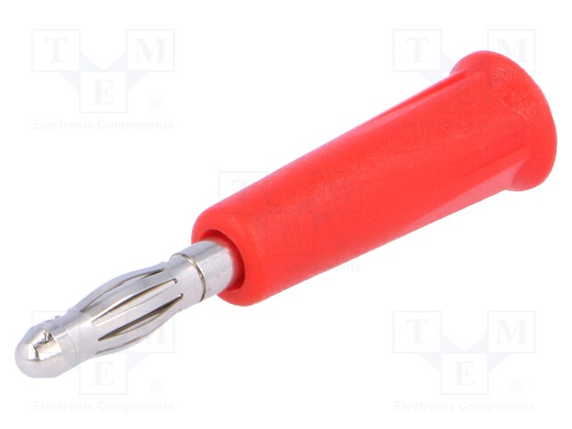 Plug; 4mm banana; 24A; 60VDC; red; Max.wire diam: 6mm
