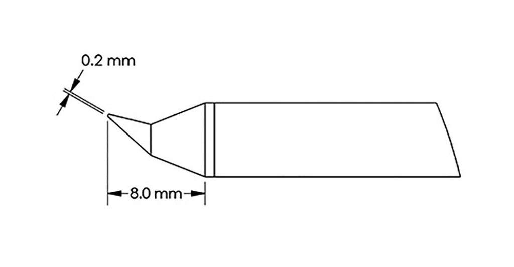 Tip; conical,bent conical; 0.2mm; for soldering station