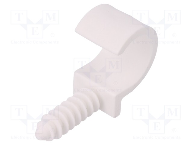 Holder; ØBundle : 22mm; white; Ømount.hole: 8mm; Sockets: 1