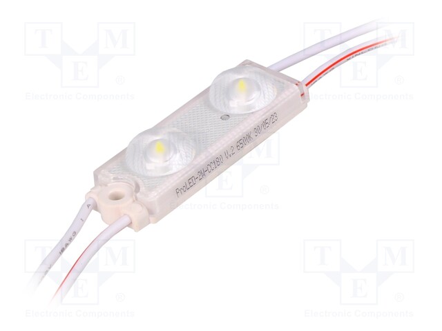 LED; white cold; 7000K; 122lm; 175°; No.of diodes: 2; 11x16x50mm