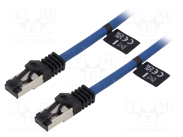 Patch cord; S/FTP; Cat 8.1; stranded; Cu; LSZH; blue; 20m; 26AWG