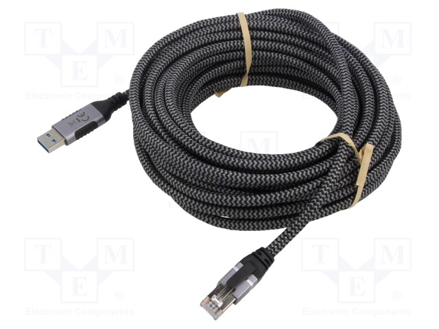 Cable; USB 3.0; RJ45 plug,USB A plug; 15m; 1Gbps; Øcable: 5.6mm