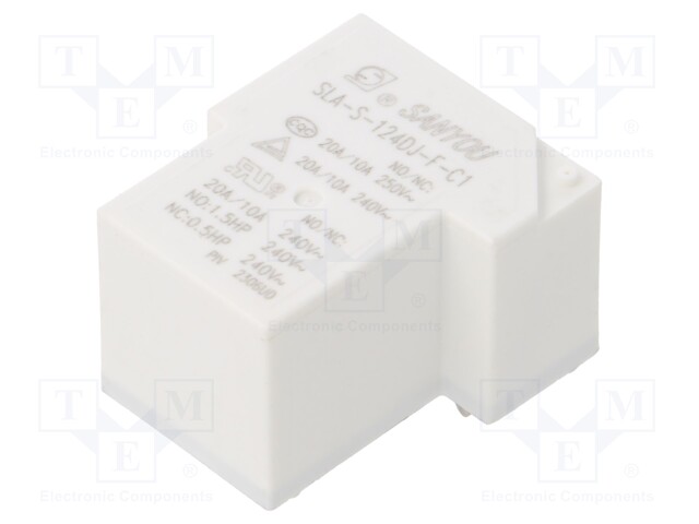 Relay: electromagnetic; SPDT; Ucoil: 24VDC; 20A; Series: SLA; THT