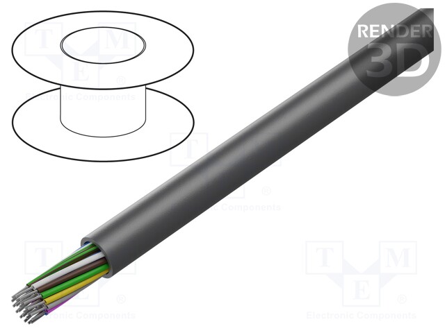 Wire; LiYY A; 24x22AWG; unshielded; 300V; PVC; Cu; stranded