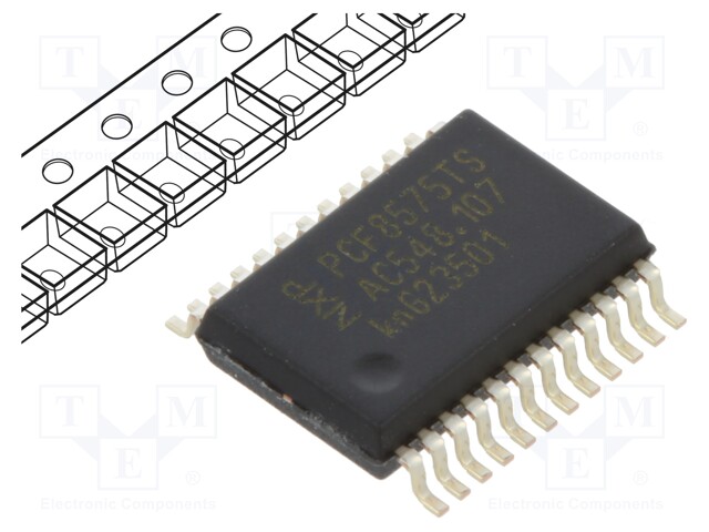 IC: interface; I/O expander; 2.5÷5.5VDC; I2C; SMD; SSOP24; Ch: 16