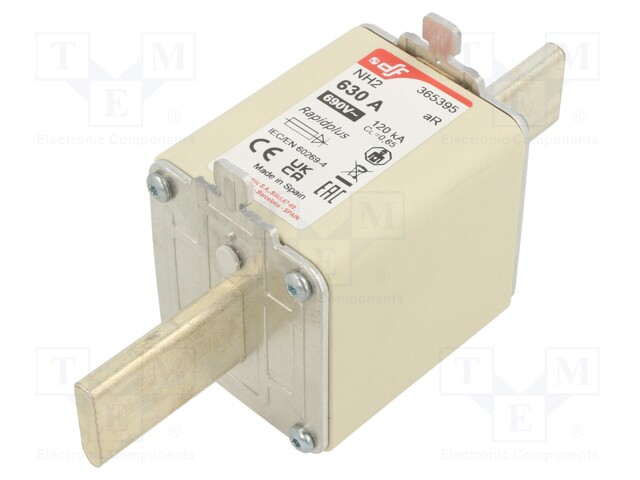 Fuse: fuse; aR; 630A; 690VAC; 550VDC; silver; NH2