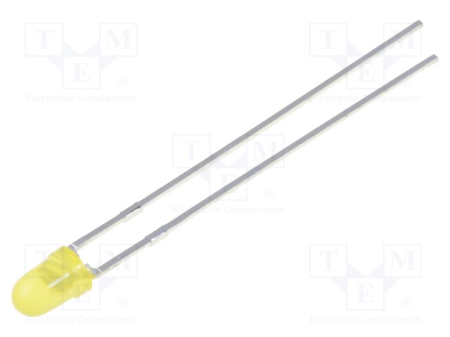 LED; 3mm; yellow; 110÷250mcd; 60°; Front: convex