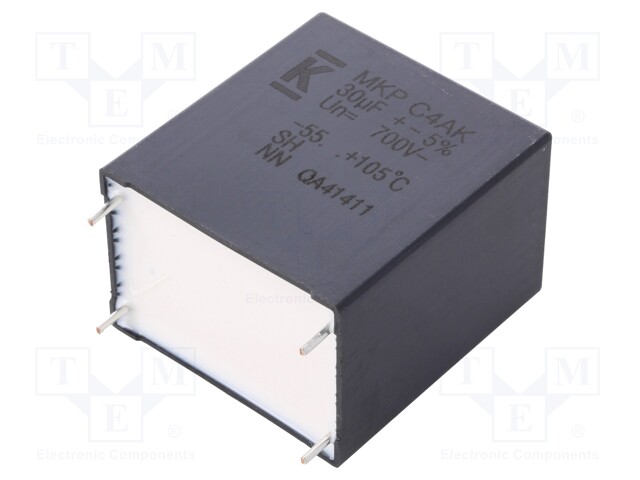 Capacitor: polypropylene; DC-Link; 30uF; ESR: 3.2mΩ; THT; ±5%