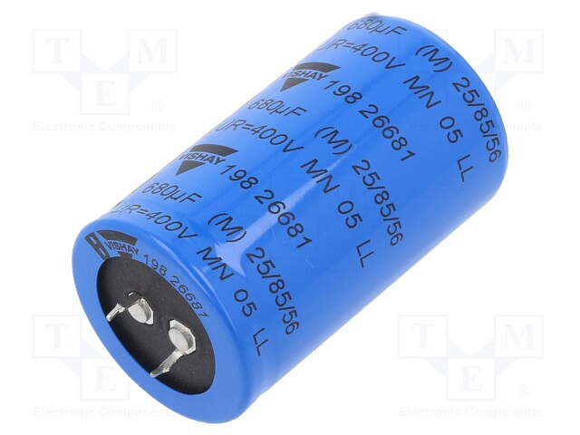 Capacitor: electrolytic; SNAP-IN; 680uF; 400VDC; Ø35x60mm; ±20%