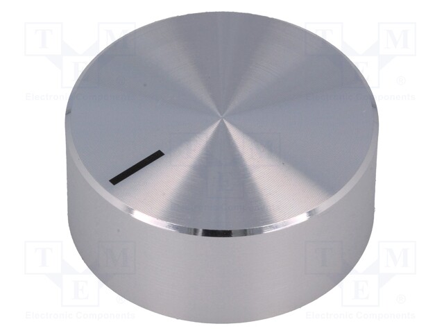 Knob; with pointer; aluminium,plastic; Shaft d: 6mm; Ø37.8x15.9mm