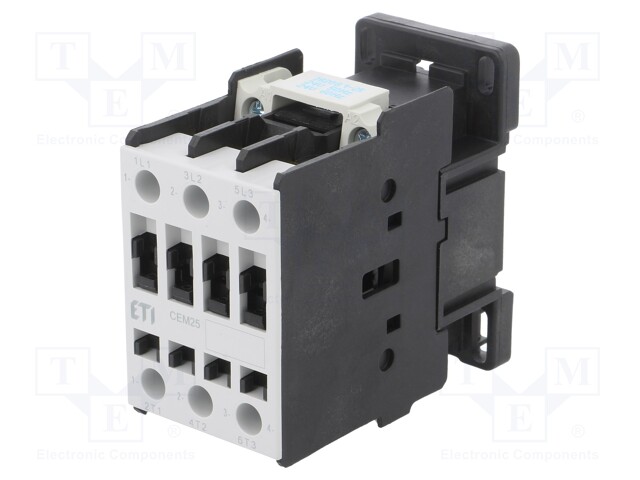 Contactor: 3-pole; NO x3; 24VAC; 25A; DIN,on panel; CEM; -25÷55°C