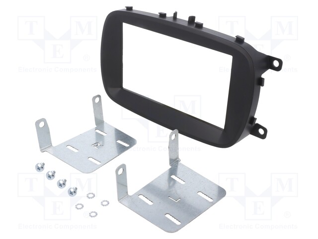 Radio mounting frame; Fiat; 2 DIN; black