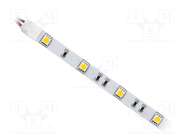 LED tape; white neutral; 5050; 12V; LED/m: 30; 10mm; white PCB; IP20