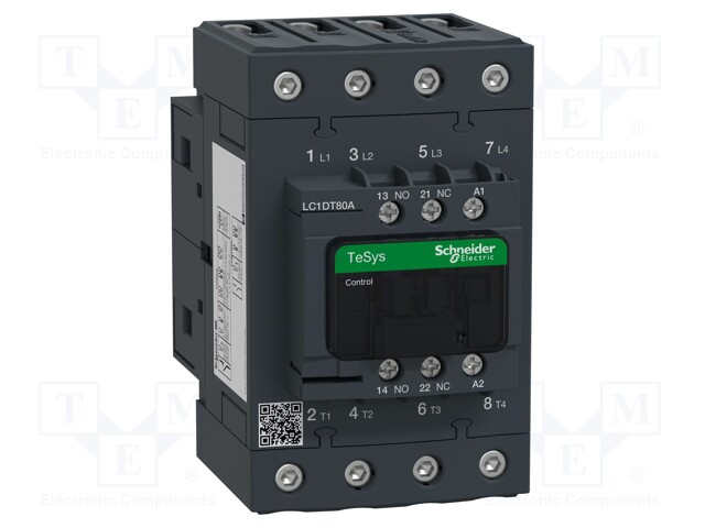 Contactor: 4-pole; NO x4; Auxiliary contacts: NC + NO; 230VAC; 80A