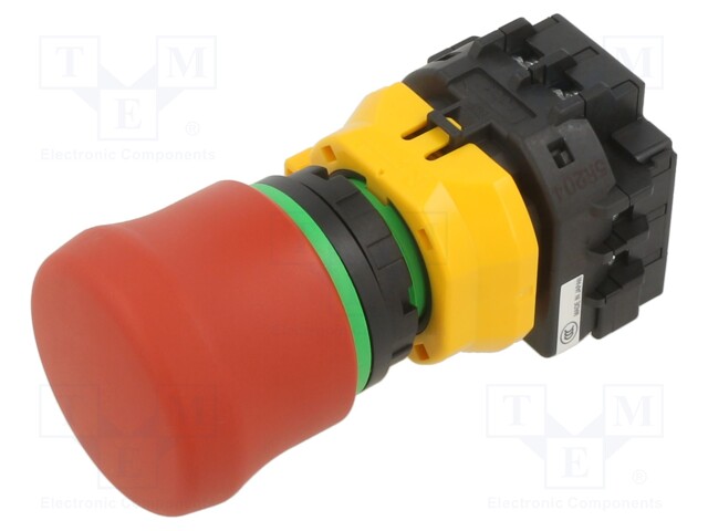 Switch: emergency stop; NC x3 + NO; 22mm; red; IP65; Pos: 2