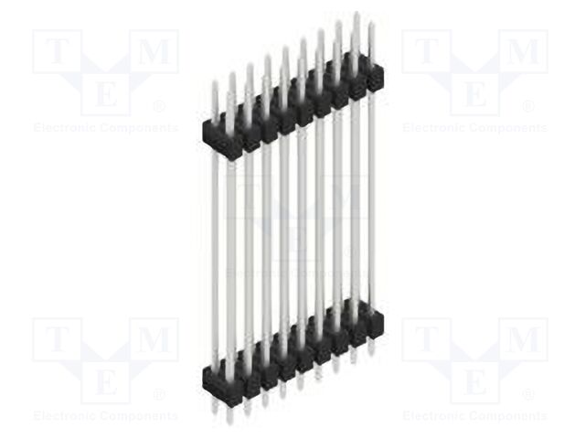Connector: pin strips; pin header; male; PIN: 18; 2.54mm; THT; 2x9
