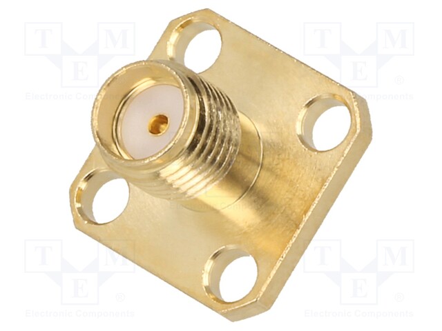 Socket; SMA; female; straight; soldering; for panel mounting