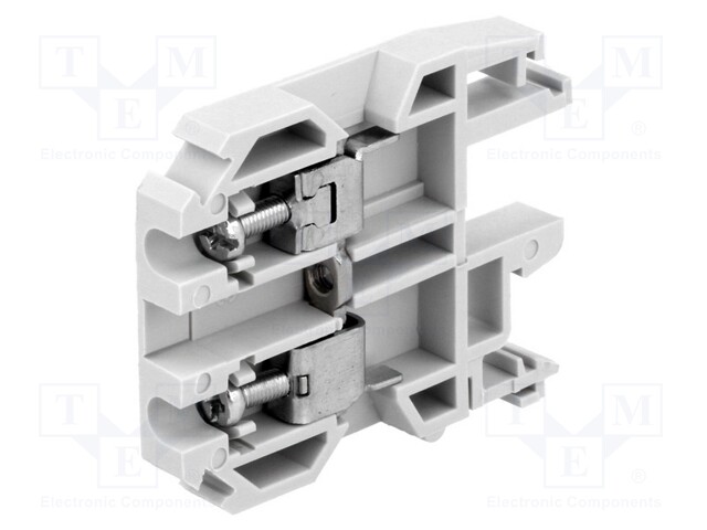 Splice terminal: rail; 0.5÷6mm2; ways: 1; terminals: 2; grey; 500V