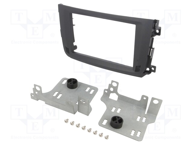 Radio mounting frame; Smart; 2 DIN; black