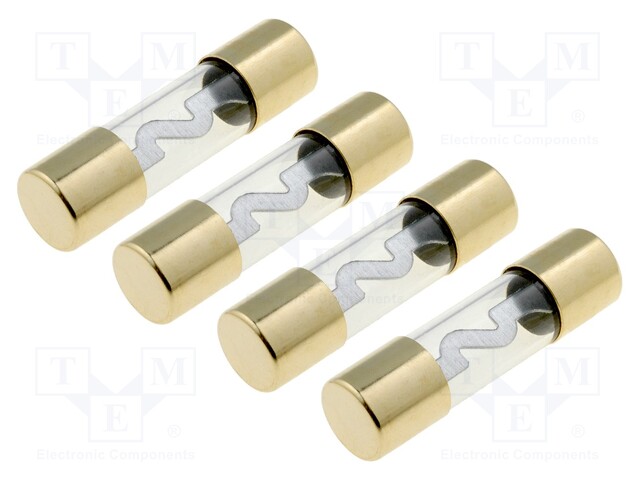 Fuse: fuse; glass; 60A; gold-plated; Pcs: 4; Conductor: silver