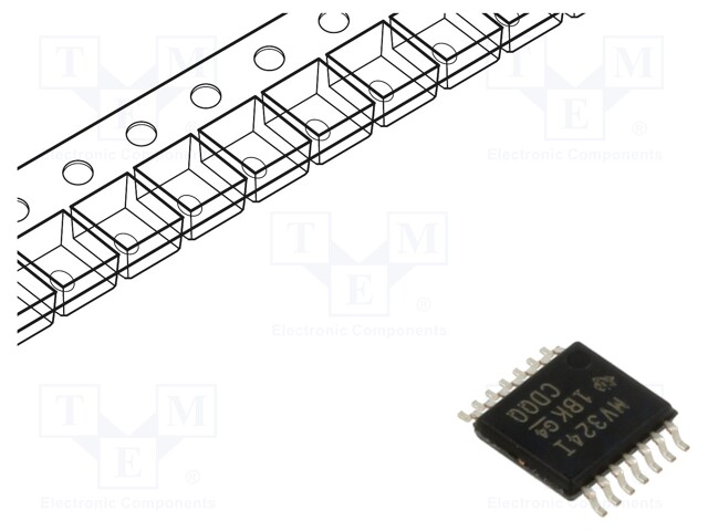 Operational Amplifier, 4 Amplifier, 1 MHz, 1 V/µs, 2.7V to 5.5V, TSSOP, 14 Pins
