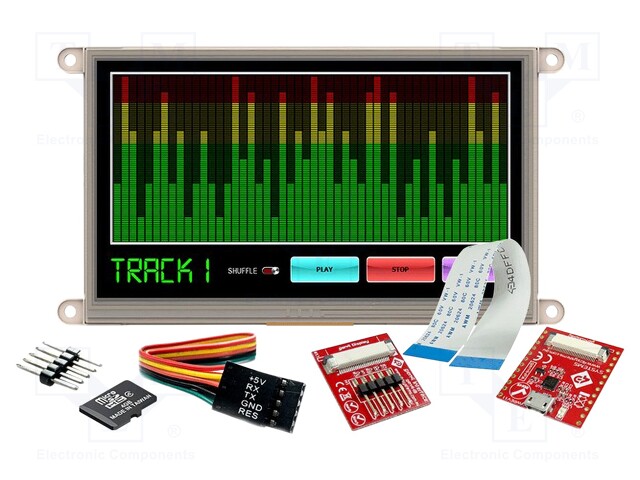 Dev.kit: with display; TFT; 7"; 800x480; Display: graphical; 32kB