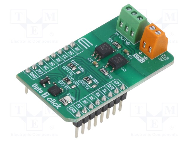 Click board; isolator; GPIO,UART; ISOM8710; prototype board