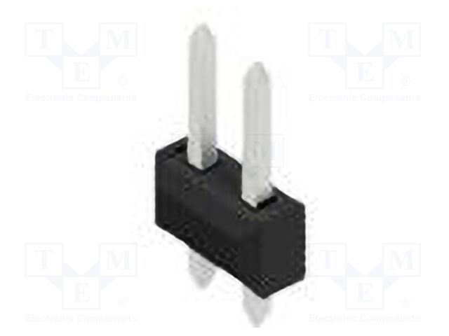 Connector: pin strips; pin header; male; PIN: 2; 2.54mm; THT; 2x1