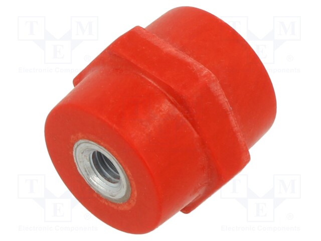 Support insulator; L: 70mm; Ø: 41mm; 2.8kV; UL94V-0; Body: red