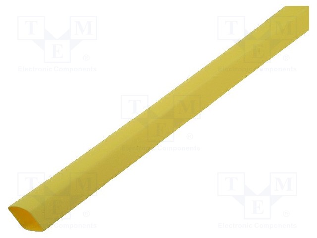 Heat shrink sleeve; glueless; 2: 1; 9.5mm; L: 1m; yellow; -55÷125°C