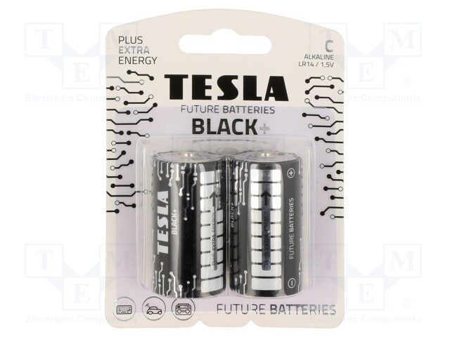 Battery: alkaline; 1.5V; C; non-rechargeable; Ø26.2x50mm; 2pcs.