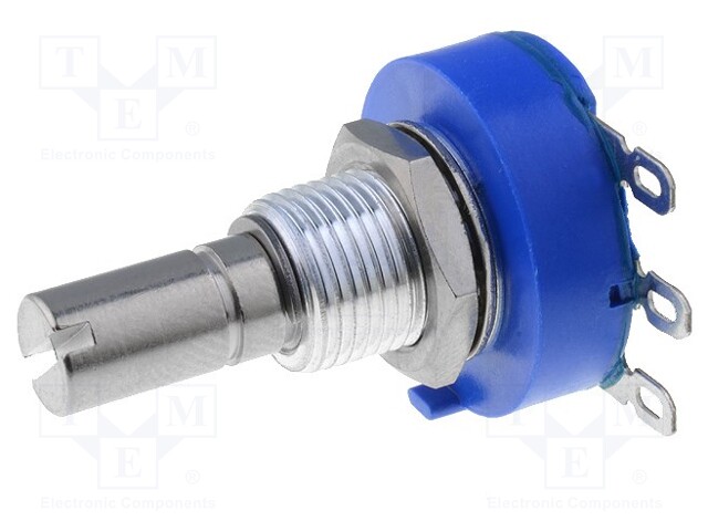 Potentiometer: shaft; single turn; 50kΩ; 2W; ±10%; 6.35mm; linear