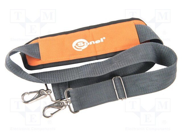 Strap for meters; Colour: orange,grey; Mat: metal,fabric; 1pcs.
