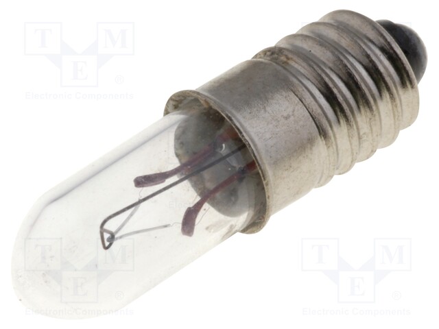 Filament lamp: miniature; E5,5; 12VDC; 50mA; Bulb: cylindrical